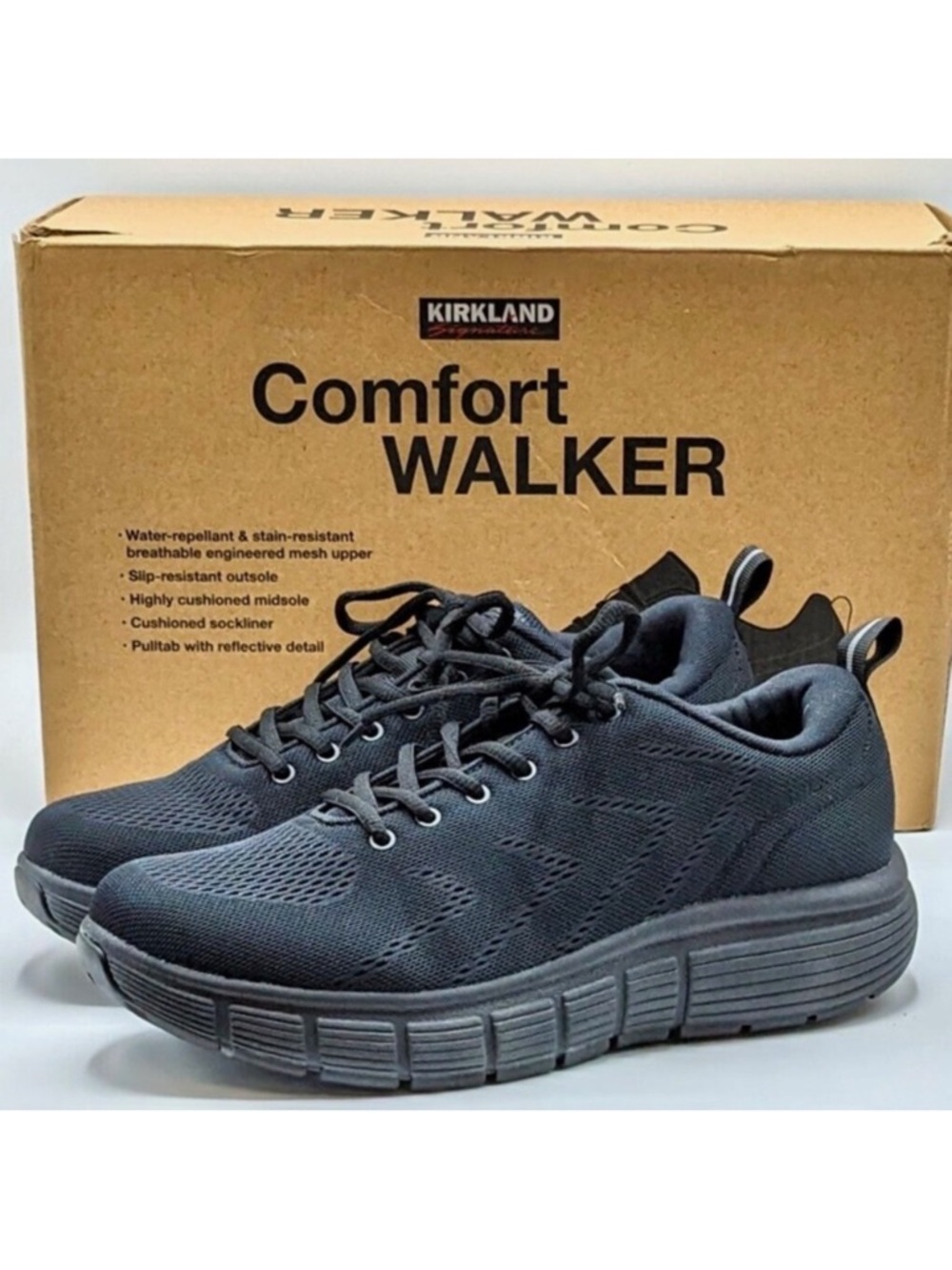 Kirkland Signature Men's Black Comfort Walker Shoes